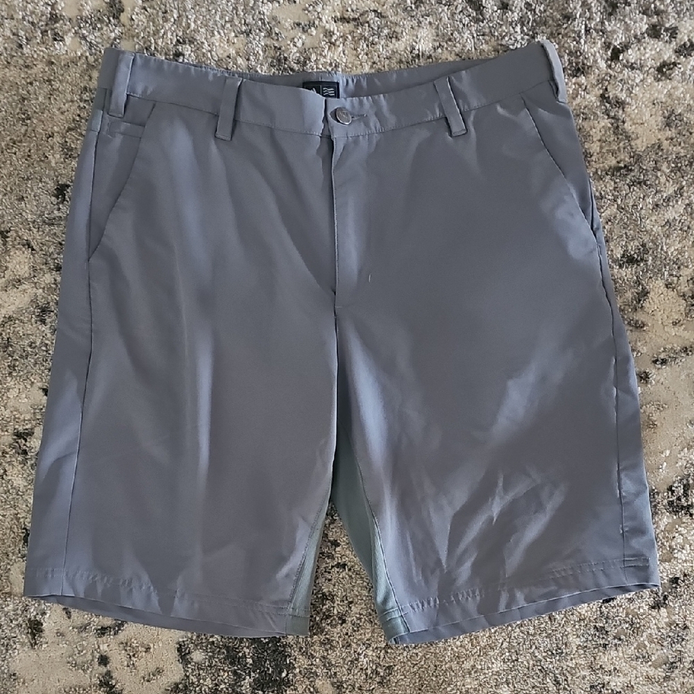 Adidas Gray Flat Front Shorts Lightweight Casual